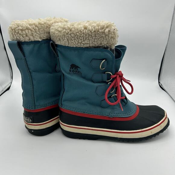 Sorel Winter Carnival Snow Boots Women’s 8 Blue Pink Waterproof Insulated - Picture 15 of 16